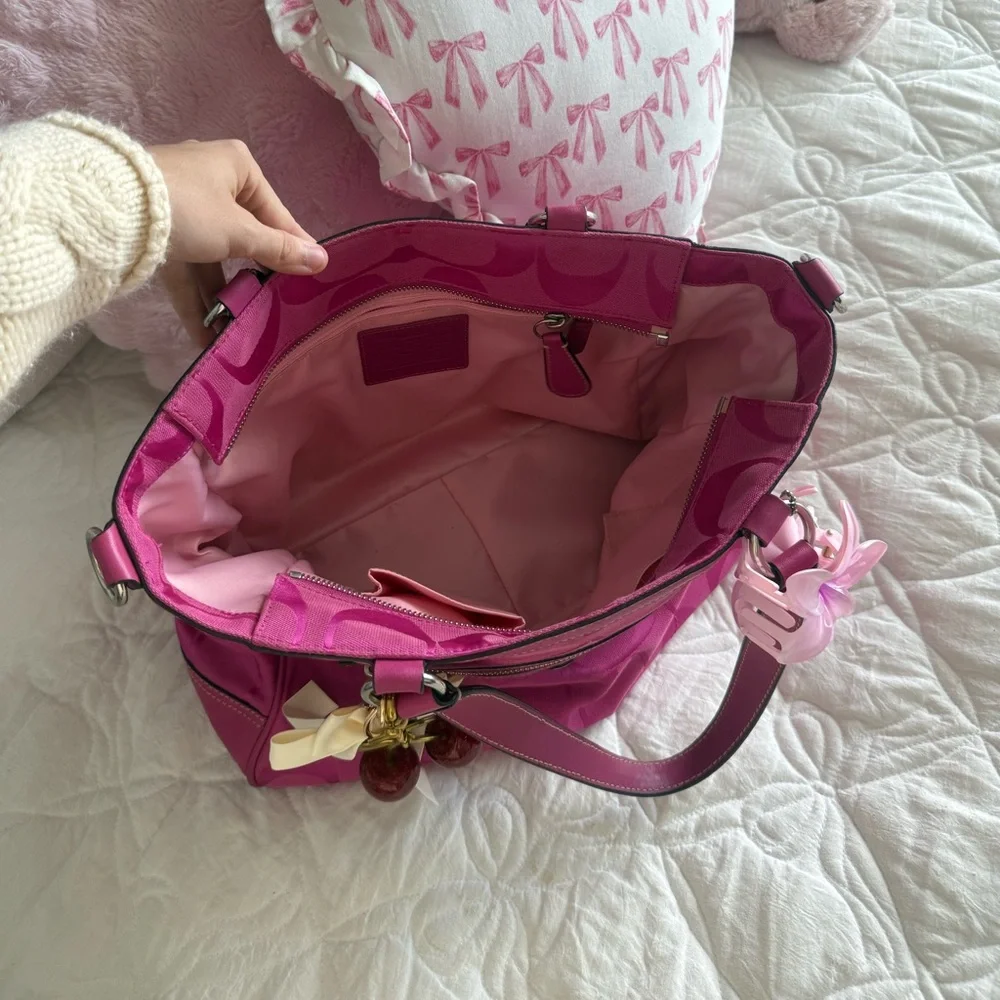 Y2K Coach‎ Hot pink monogram tote bag